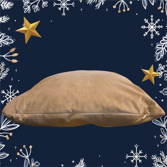 Phantoscope Penguin Christmas Lights Pillow Cover Needle Punch Tan Zipper Close - Picture 6 of 8